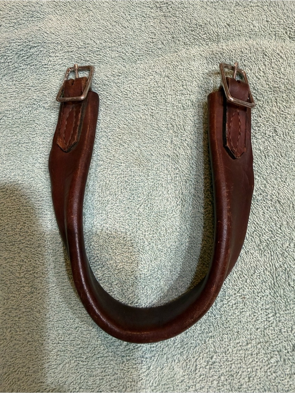 CRUPPER folded brown Leather buckled Replacement strap for equestrian driving